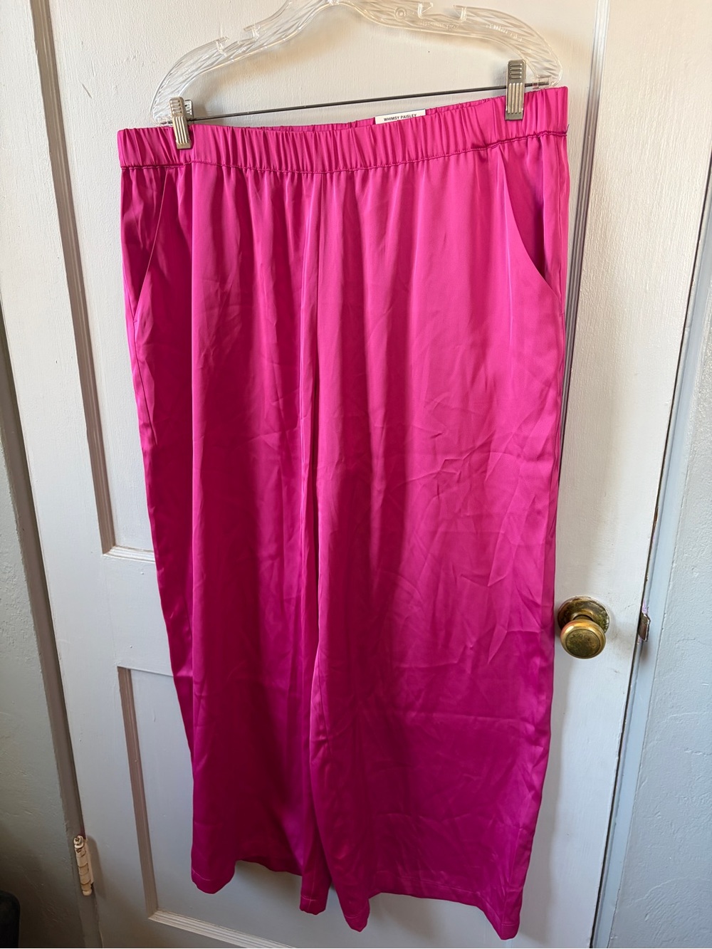 JM Collection Hot Pink Elastic Waist Pants 2-16
